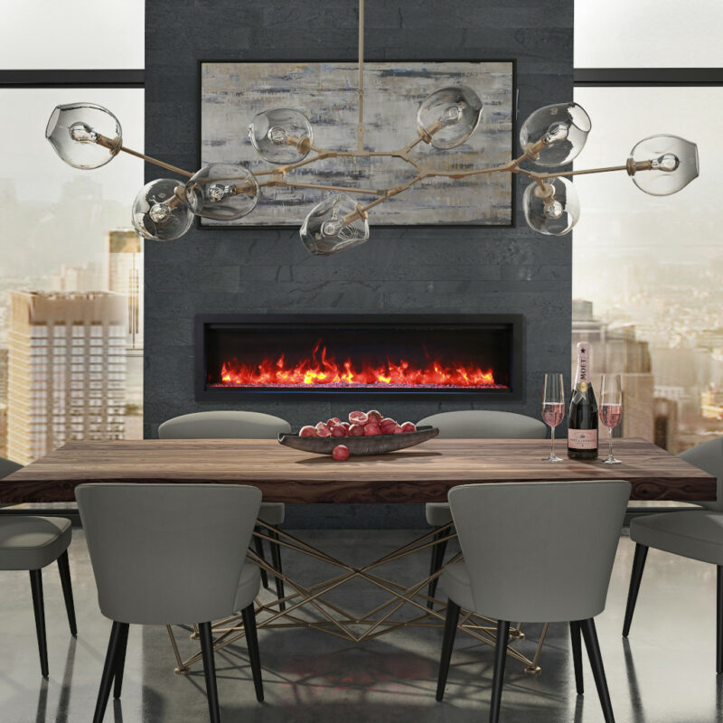 Impressionist® 60 Electric Fireplace in a modern apartment.