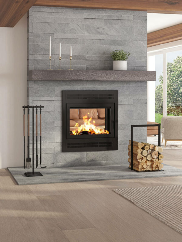Elegance® 42 Built-in Wood Burning Fireplace in living room.